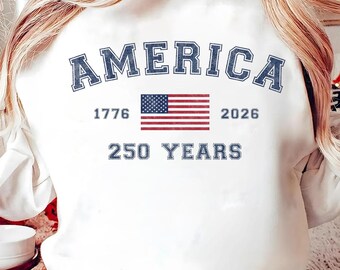 Amerika 250 jaar png, VS-vlag retro varsity shirtontwerp (digitale download)