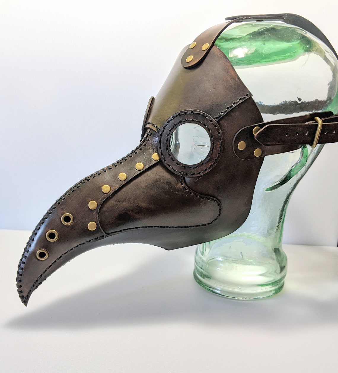 Leather Plague Doctor Mask Charles de Lorme Distressed finish | Etsy