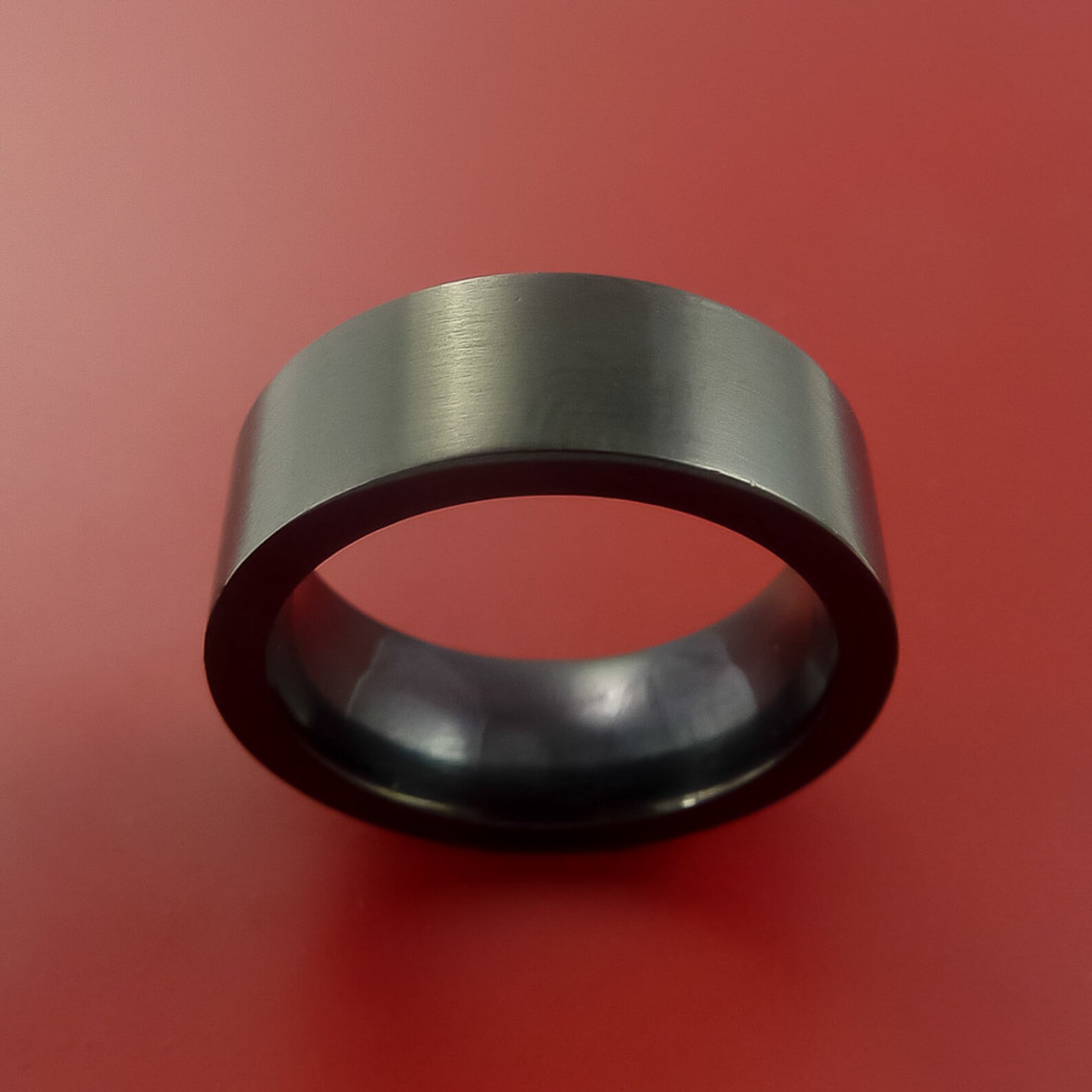 Black Zirconium Ring Traditional Style Band Made to Any Sizing Etsy