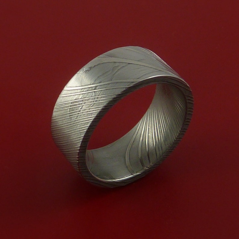 Damascus Steel Ring Wedding Band Genuine Craftsmanship Etsy