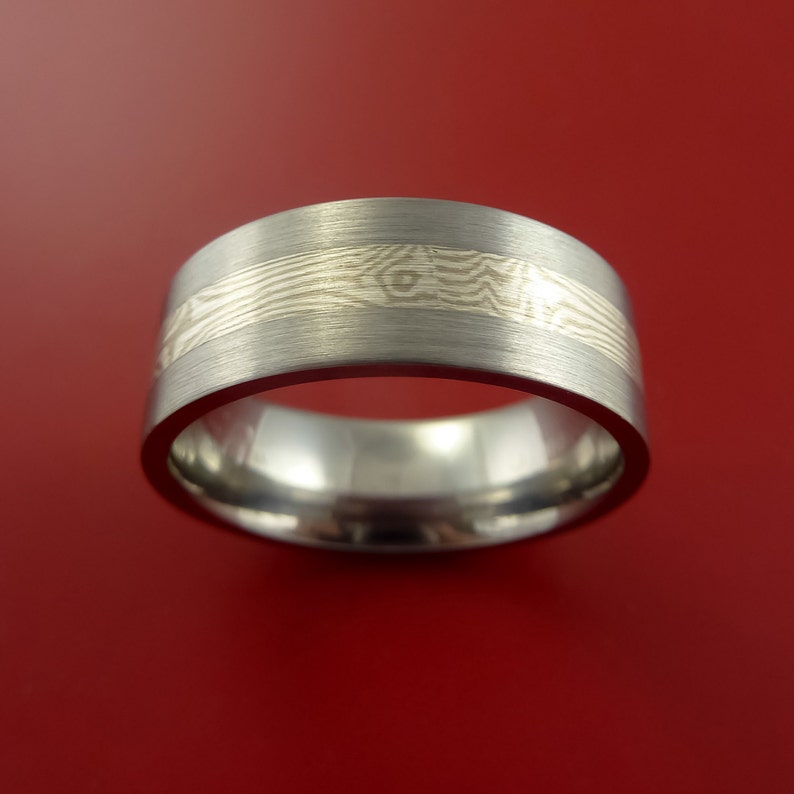 Titanium and Palladium Mokume Ring Custom Made to Any Size 3 Etsy