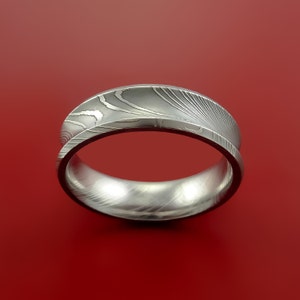 Damascus Steel Ring Wedding Band Genuine Unique Style image 2