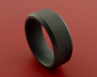 Black Zirconium Ring Traditional Style Band Made to Any Sizing and Finish