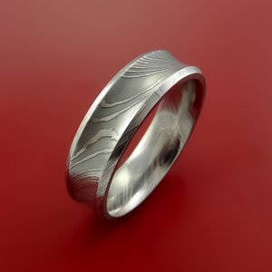 Damascus Steel Ring Wedding Band Genuine Unique Style image 4