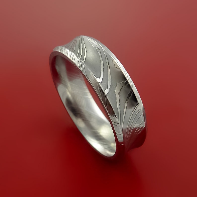 Damascus Steel Ring Wedding Band Genuine Unique Style image 5