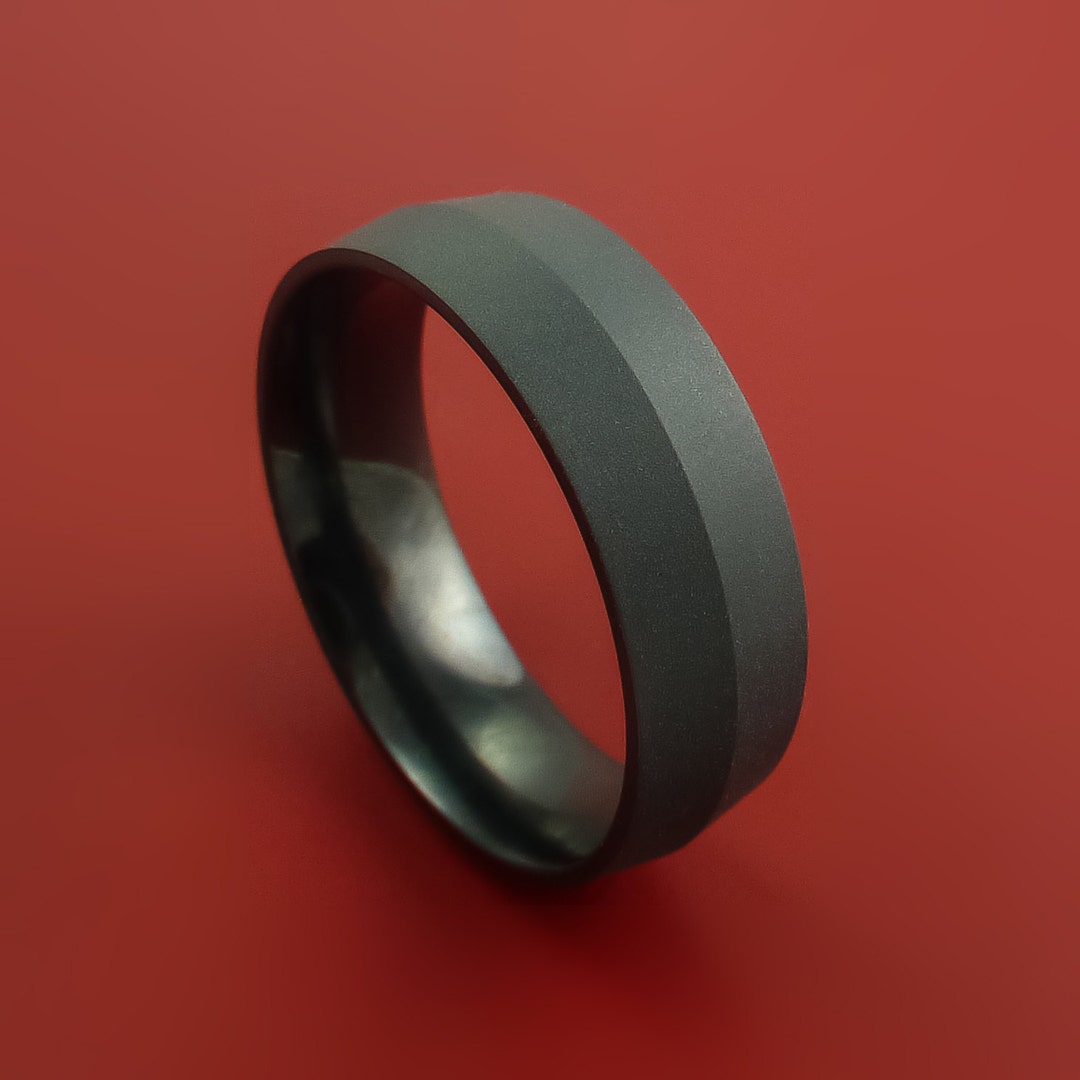 Elysium Black Diamond and Titanium Tension Ring or Wedding Band