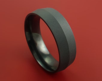 Black Zirconium Ring Modern Style Band Made to Any Sizing and Finish