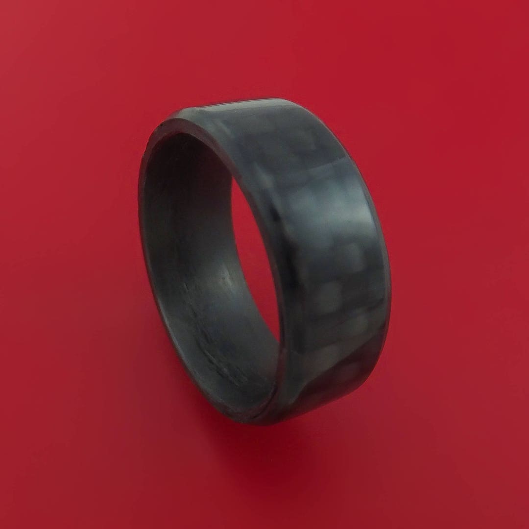 Solid Carbon Fiber Ring Custom Made Pattern Band - Etsy