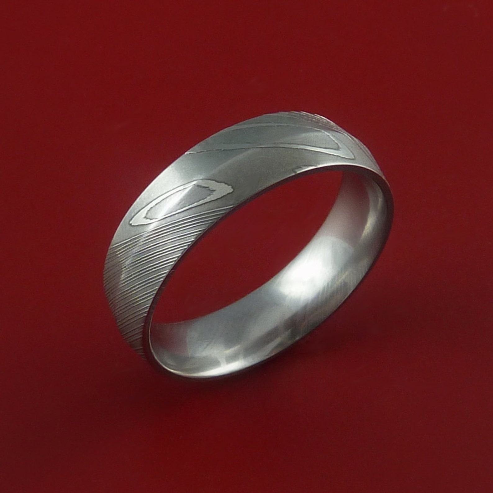 Damascus Steel Ring Wedding Band Genuine Any Size Etsy