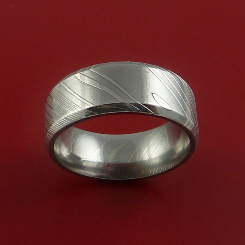 Damascus Steel Ring Wedding Band Genuine Craftsmanship Any