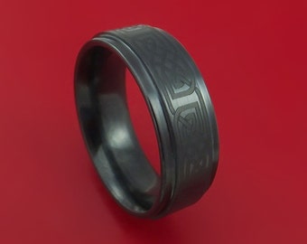 Black Ceramic Celtic Ring Custom Made Band