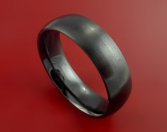 Black Zirconium Ring Traditional Style Band Made to Any Sizing and Finish 3-22