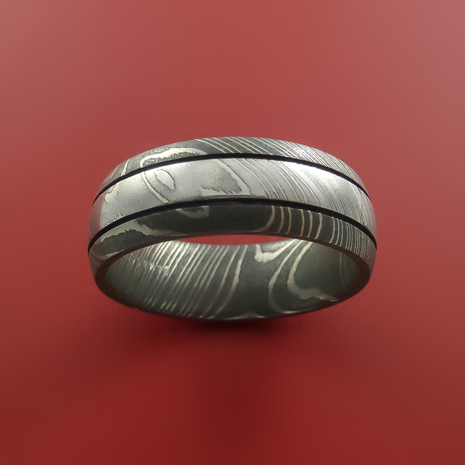 Damascus Steel Ring Wedding Band Genuine Craftsmanship Etsy