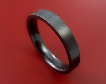 Black Zirconium Ring Traditional Style Band Made to Any Sizing and Finish 3-22