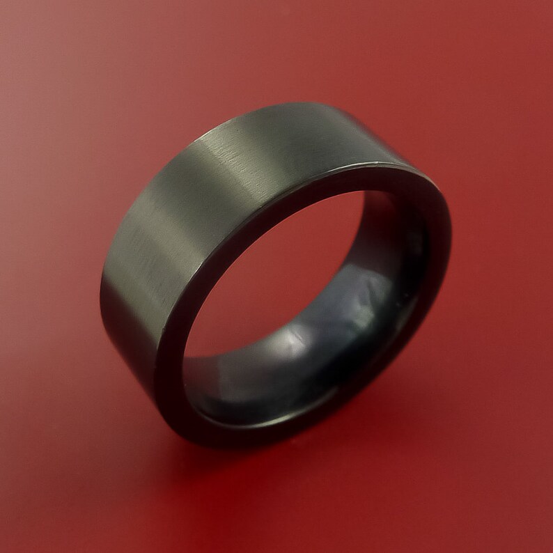 Black Zirconium Ring Traditional Style Band Made to Any Sizing Etsy