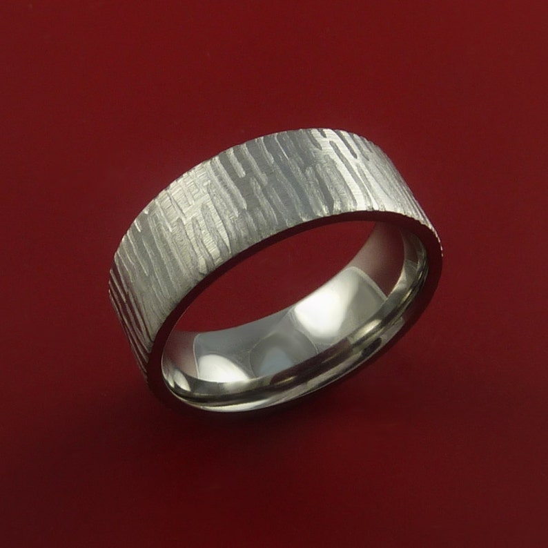 Titanium Ring Tiger Textured Band Made to Any Sizing and Finish 3-22