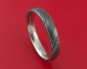 Kuro Damascus Steel Ring Custom Made Wedding Band