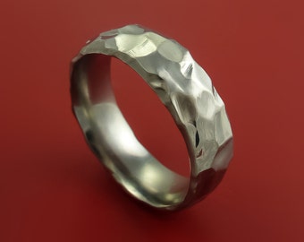 Titanium Modern Style Rock Hammer Finish Band Fashion Ring Made to Any Sizing