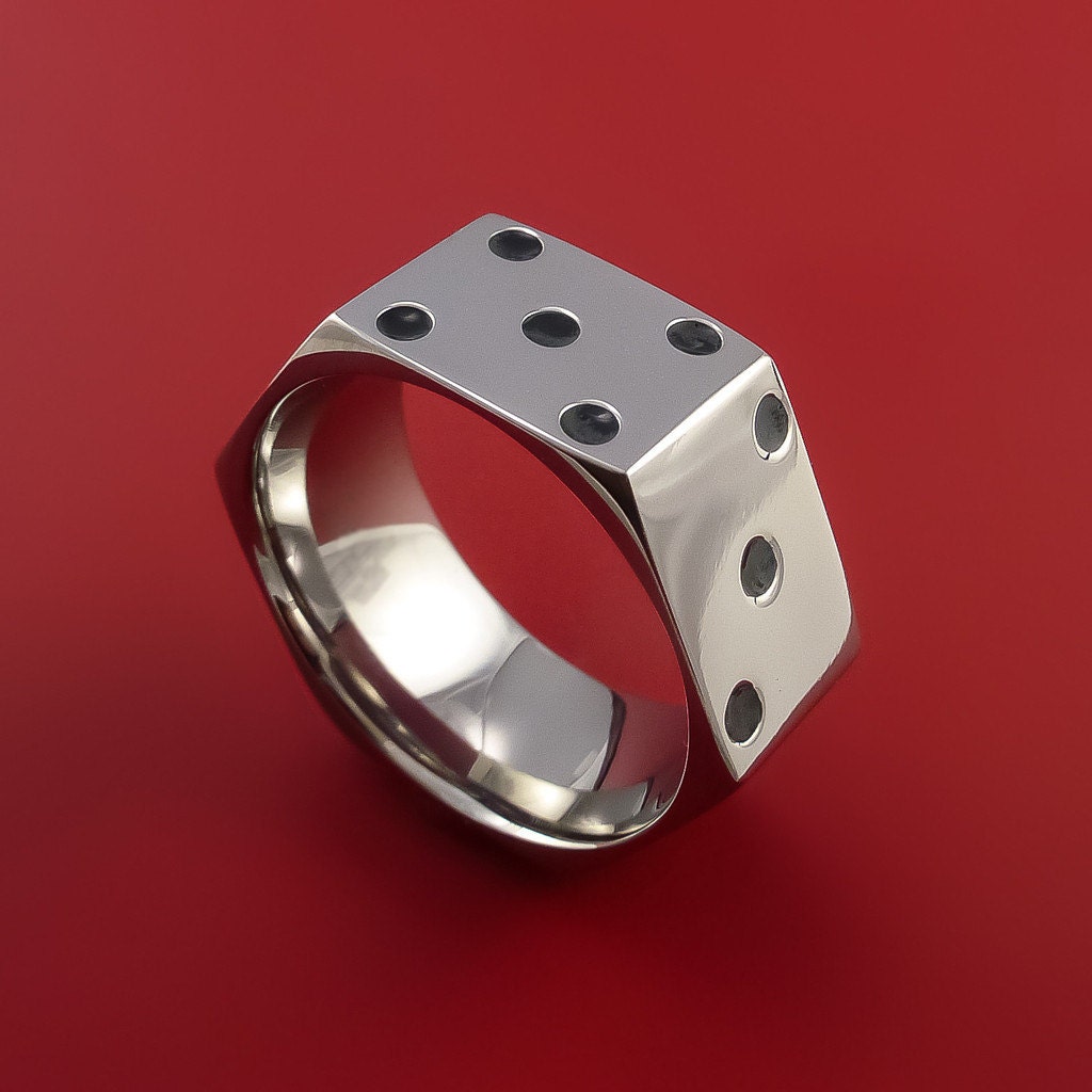Cobalt Chrome Dice Ring High Roller Gambler Inspired Ring Etsy