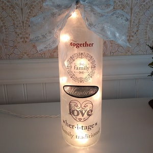 Handcrafted Wine Bottle Lamp:lighted wine bottles,family lamp,gift for mom,night light,handmade gifts,lamp,lighting,unique gifts,wine art