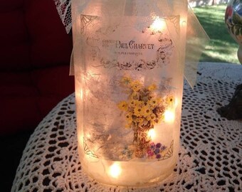 Mother's day gift,Wine craft,victorian decor,wine bottle lamp,wine art,handmade gifts,night light,,sister,decorated wine bottles,shabby