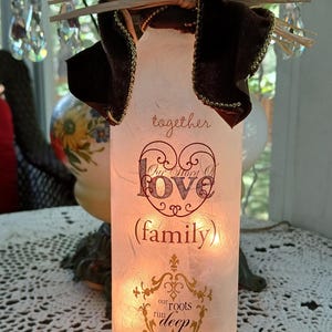 Family,sister,brother,friends,wine bottle lights, lighted wine bottles,wine bottle lamps,lamp,lamps