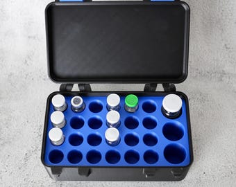 Estuche rígido para almacenamiento y transporte de viales de péptidos, combo de 3 ml/10 ml: color personalizado, personalización disponible, tamaño grande.