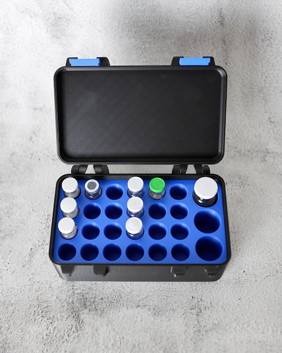 Peptide Vial Hardshell Storage and Travel Case: Custom Colour, Personalization Available, Large Size