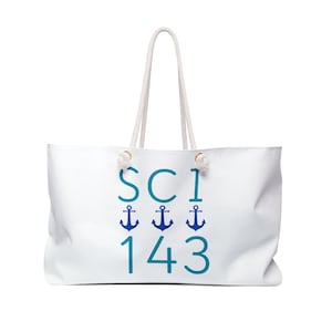 Anchors Aweigh, SCI 143, Weekender Bag, Nautical Tote, Travel Bag, Beach Carryall, Stylish Weekend Getaway