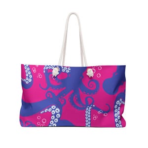Vibrant Octopus Weekender Bag - Ocean-Themed Travel Tote for Beach Lovers, Stylish Gym Bag, Perfect for Getaways & Gift Ideas