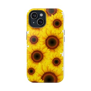 Sunny Floral Magnetic Phone Case, Bright Yellow Sunflower Design, Ideal Gift for Flower Lovers, Personalized Phone Accessories, Spring Decor