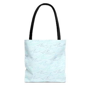 Ocean Wave Tote Bag: Eco-Friendly Polyester Beach Bag