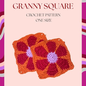Funky Flower Granny Square Crochet Pattern
