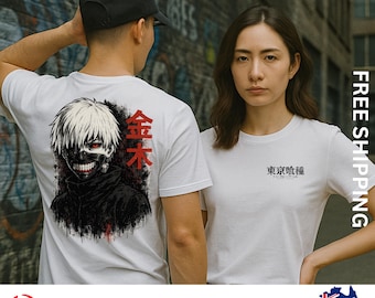Tokyo Ghoul T-Shirt Kaneki Ken Anime Streetwear Shirt, Unisex Graphic Tee, Japanese Manga Gift, Dark Anime Merch, Harajuku Style Clothing