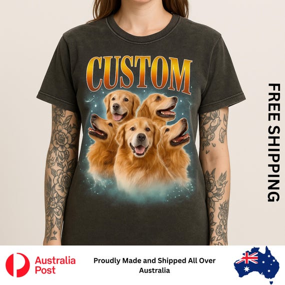 Custom Comfort Colors Vintage Bootleg Pet Shirt Pet Photo Name