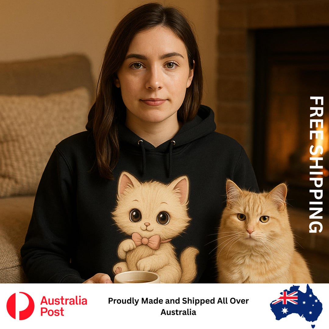 Cute Cat Hoodie for Women | Cozy Oversized Pullover Hoodie With Kitty ...