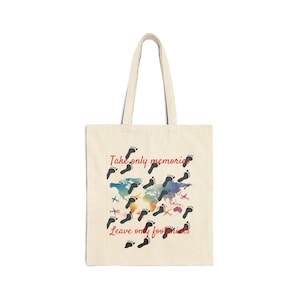 Canvas Tote Bag Travel Quote – Take Only Memories Leave Only Footprints | Reusable Eco Bag | Wanderlust Gift | Hiking Tote for Women