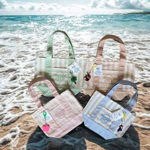 Nuova mini borsa a righe pastello di Trader Joe's