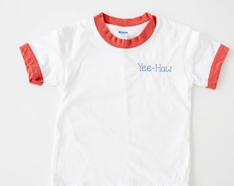 Embroidered YeeHaw Toddler Shirt, Country Western Tee