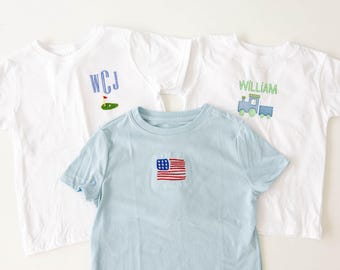 Embroidered Name Toddler Tee | Personalized Monogram Shirt | Kids Custom Gift