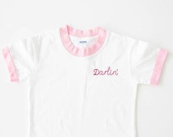 Embroidered 'Darlin'' Toddler T-Shirt, Southern Charm Kids Tee