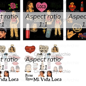 Chola Clip Art Bundle 52 PNGs Latina Urban Fashion, Lowrider Art, Hoop Earrings, Flannels, Tattoo Style, Transparent Backgrounds