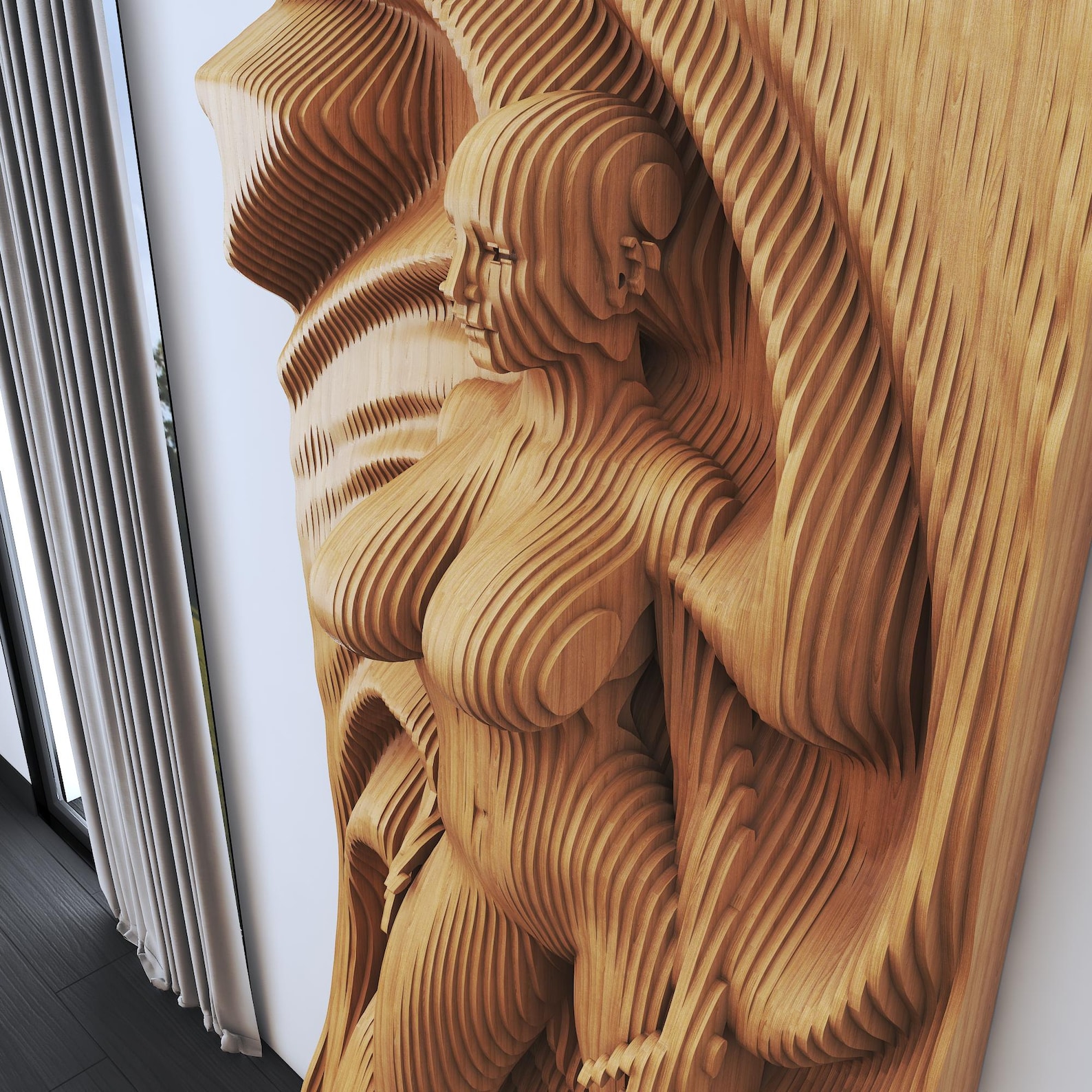 Parametric Wood Wall Art: 3D CNC Cut Sculpture Panel (digital File Only ...