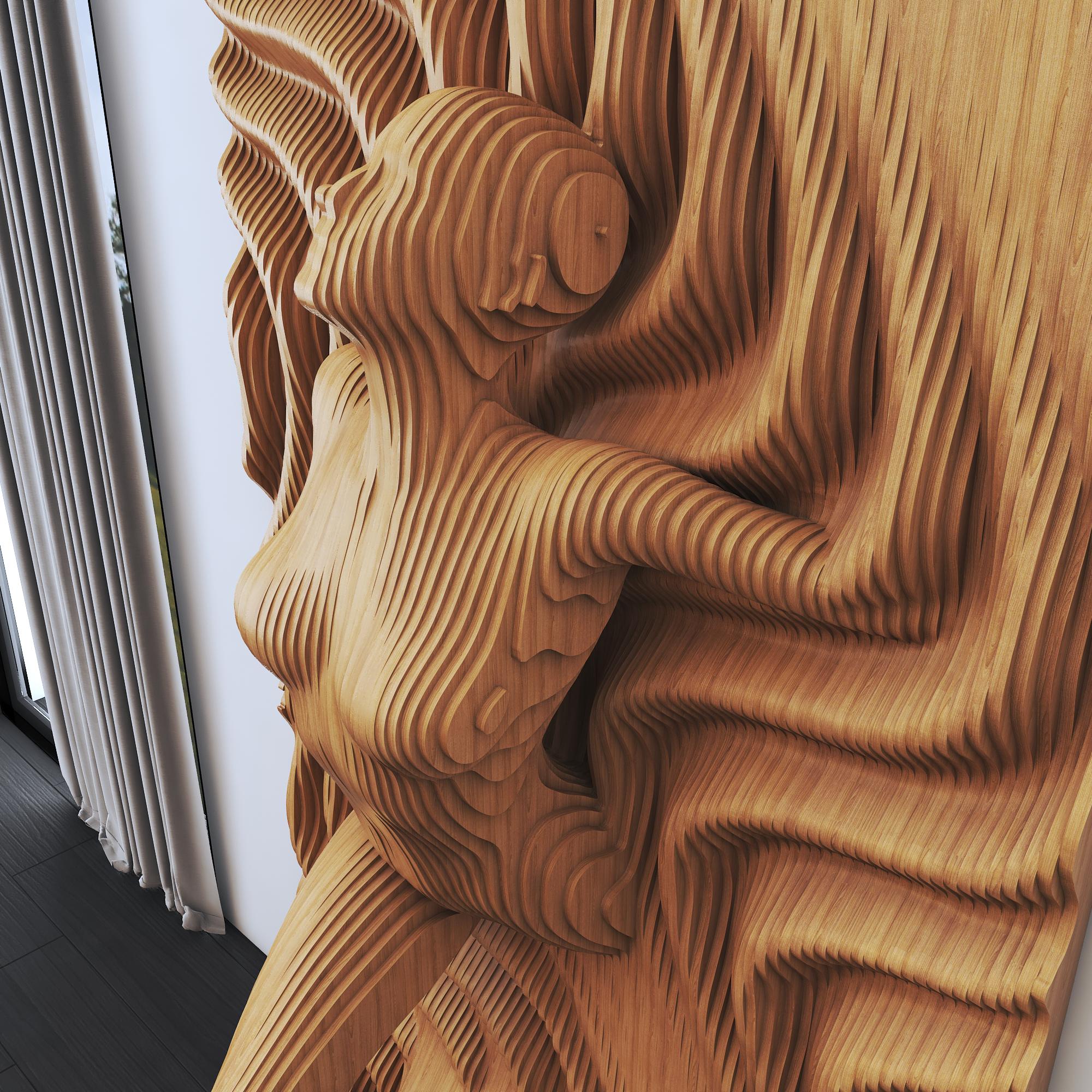 3D Parametric Wood Wall Art Panel: CNC Cut Abstract Sculpture (digital ...