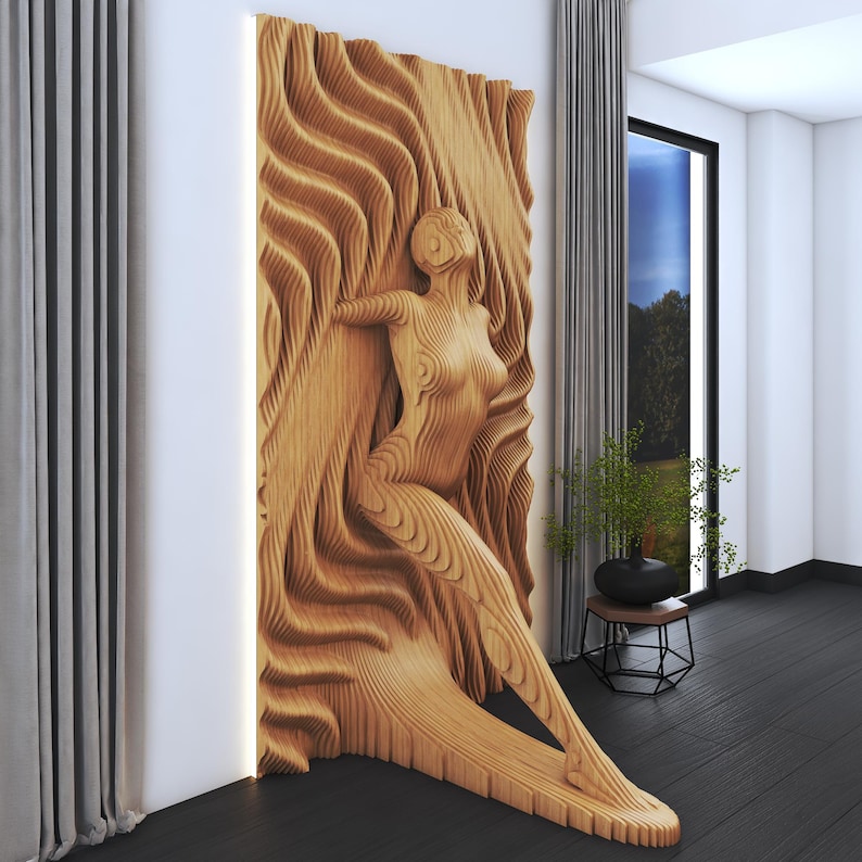 3D Parametric Wood Wall Art Panel: CNC Cut Abstract Sculpture (digital ...