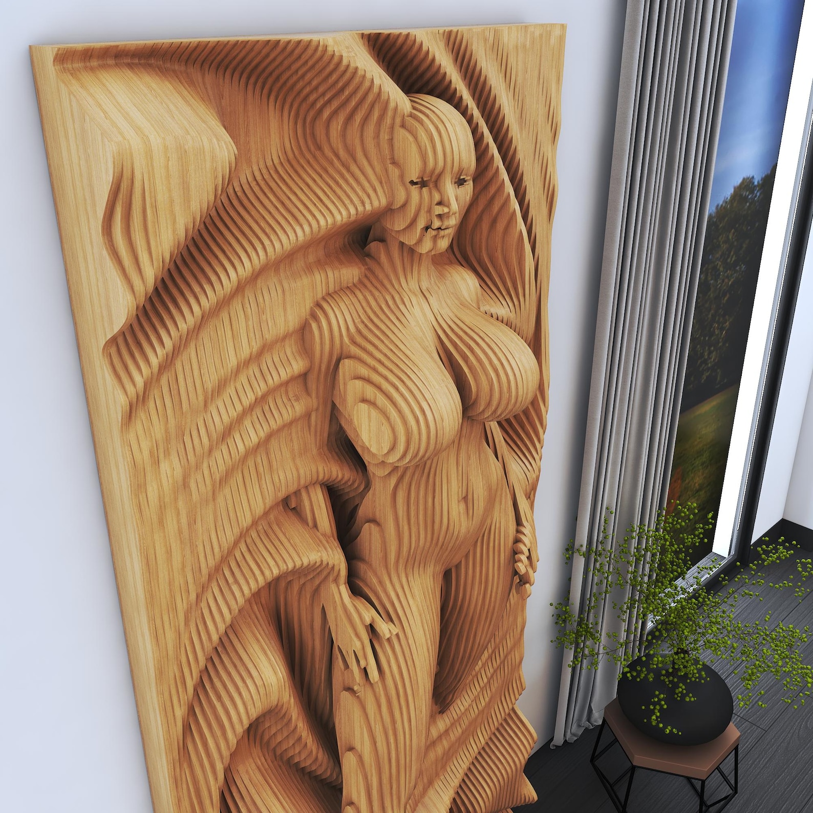 Parametric Wood Wall Art: 3D CNC Cut Sculpture Panel (digital File Only ...