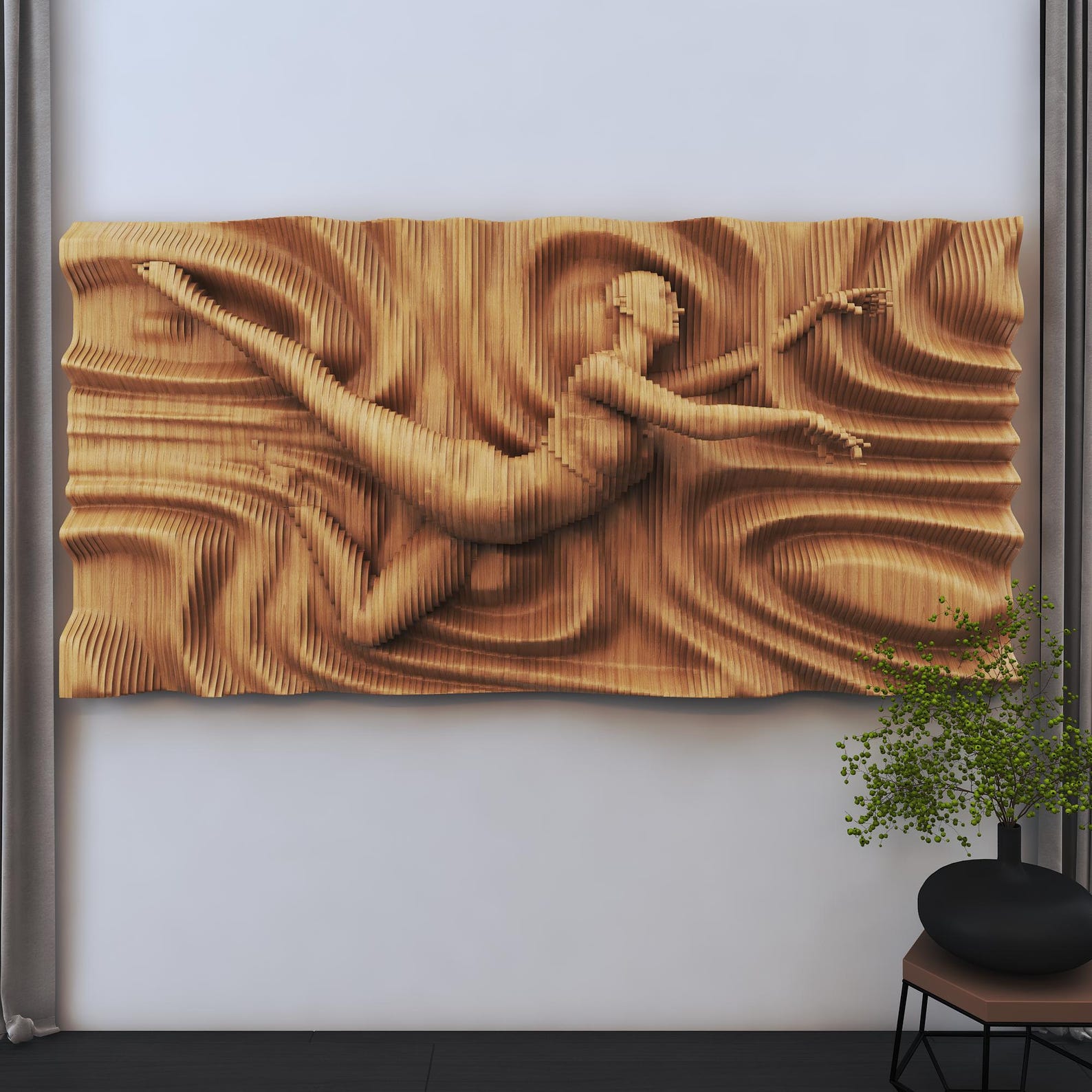 Parametric Wood Wall Art: 3D CNC Cut Sculpture Panel (digital File Only ...