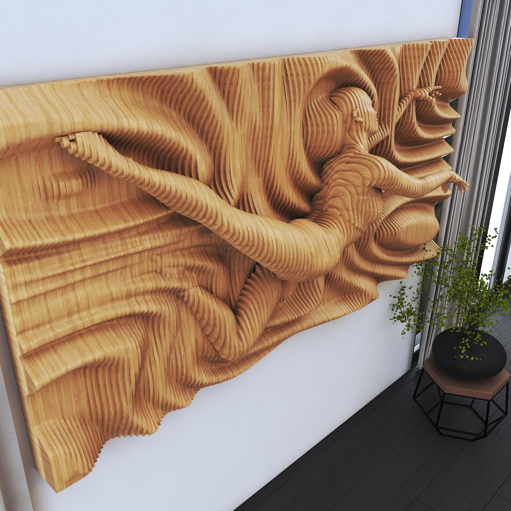Parametric Wood Wall Art: 3D CNC Cut Sculpture Panel (digital File
