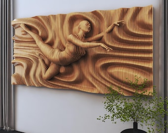 Parametric Wood Wall Art: 3D CNC Cut Sculpture Panel (Digital File Only)
