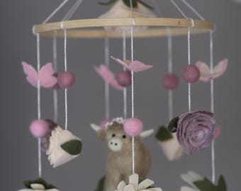 Highland Cow Baby Mobile